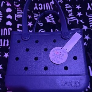 Water proof Bogg bag navy blue W/ clear wallet insert